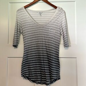 Anthropologie Splendid gray ombre striped shirt